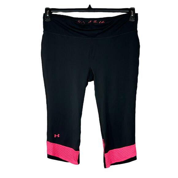 Under Armour X-Large Capri Leggings Breast Cancer Awareness Heatgear Compression - Picture 1 of 9
